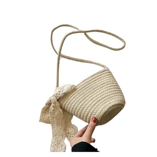 DYYEUAVT Umhängetaschen for Frauen Strand geflochtene Tasche kleine Sommer Mini Korb Crossbody(Beige) von DYYEUAVT