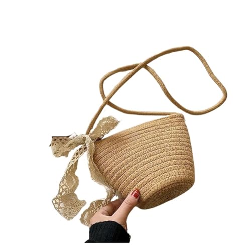 DYYEUAVT Umhängetaschen for Frauen Strand geflochtene Tasche kleine Sommer Mini Korb Crossbody(Khaki) von DYYEUAVT