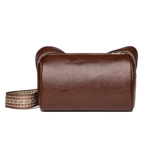 DYYEUAVT Vintage-Kissentaschen aus weichem Leder for Damen, Umhängetaschen(Coffee) von DYYEUAVT