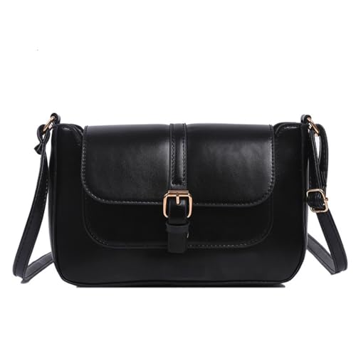 DYYEUAVT Vintage Schulter Umhängetaschen for Frauen Leder Trend Handtaschen Und Geldbörse Retro Kleine Weibliche Messenger Tasche(A Black 1) von DYYEUAVT