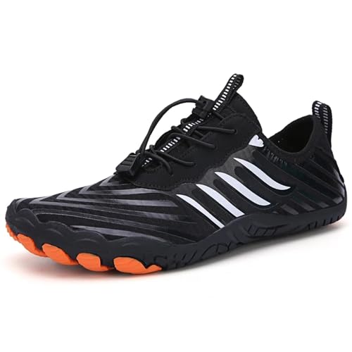 DYYEUAVT Wasserschuhe Schnelltrocknende Schuhe Herren Damen Outdoor Strand Schwimmen Waten Atmungsaktive Fünf-Finger-Sneaker(Black,44) von DYYEUAVT