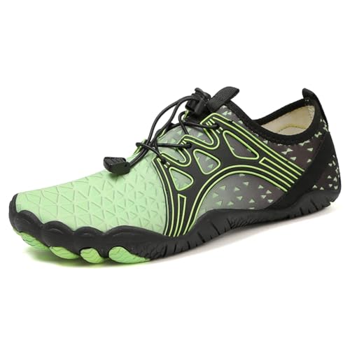 DYYEUAVT Wasserschuhe for Herren Und Damen, Bunt, Schnelltrocknend, rutschfest, Fünf-Finger-Schuhe, Outdoor, Waten, Schwimmen, Barfuß, Aquaschuhe(Green,37) von DYYEUAVT
