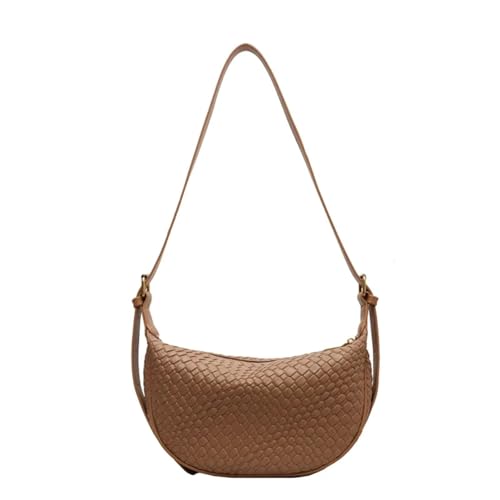 DYYEUAVT Weibliche Große Kapazität Handtasche Frauen Schulter Messenger Tasche Anmutige Weiche Leder Damen Umhängetasche Paket Woven Grain Tote(Khaki) von DYYEUAVT