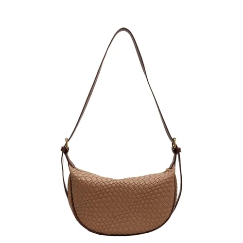 DYYEUAVT Weibliche Große Kapazität Handtasche Frauen Schulter Messenger Tasche Anmutige Weiche Leder Damen Umhängetasche Paket Woven Grain Tote(Light brown) von DYYEUAVT