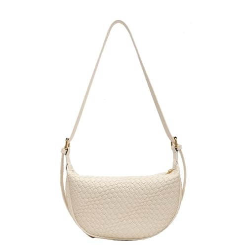 DYYEUAVT Weibliche Große Kapazität Handtasche Frauen Schulter Messenger Tasche Anmutige Weiche Leder Damen Umhängetasche Paket Woven Grain Tote(WHITE) von DYYEUAVT