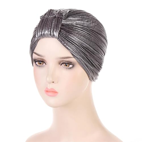Frauen Satin Solide Schlaf Hut Nacht Schlaf Kappe Haarpflege Motorhaube Schlummertrunk for Frauen Männer Unisex Kappe Bonnet De Nuit dusche Turban(C-dark grey) von DYYEUAVT