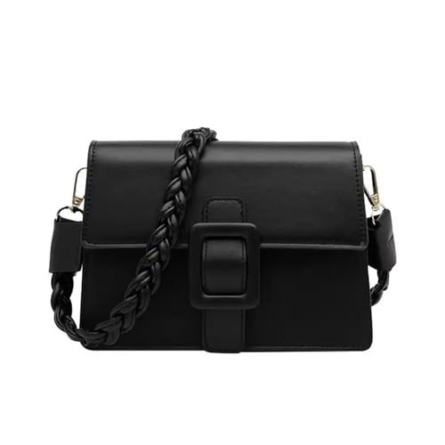 Handtaschen Damen Einfarbige Umhängetaschen Umhängetasche Große Kapazität Schwarze Tragetasche Zwei Schultergurte(Black) von DYYEUAVT