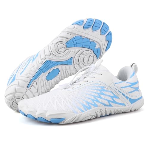 Unisex Watschuhe Schwimmwasserschuhe Damen Herren Barfuß Turnschuhe Outdoor Strand Sandalen Upstream Schuhe(Blue,36) von DYYEUAVT