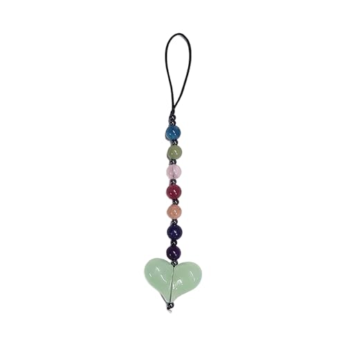DZHCBNE Stylish Heart Perle Keychain Harz Textur Harz Telefon Schmuck Für Langlebigkeit Ideal Für Enthusiasten Und Modefrauen von DZHCBNE
