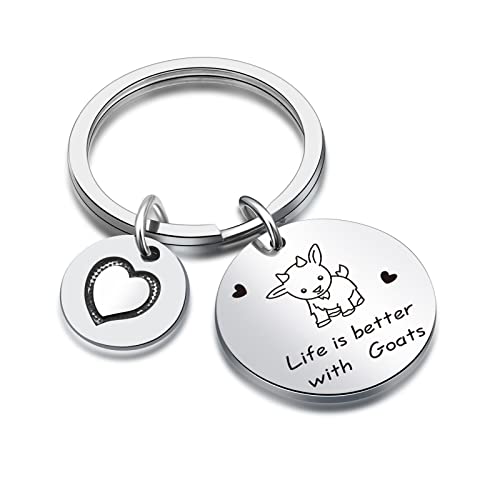 DZOSW Ziegen-Schlüsselanhänger, Ziegenschmuck, Ziegenbauer-Schmuck, Ziegenflüsterer, Geschenk, bester Freund, Standard, Einheitsgröße, Edelstahl von DZOSW