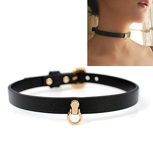 DZsextys Choker Halsband Gotik Punk Rock Leder Collar SM HalsbäNder mit Metall Ring Erotik Bondage Restraint Sklaven Rollenspiel Sex Spielzeug Für Frauen von DZsextys