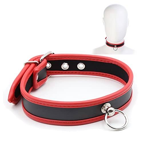 DZsextys Lederhalsband Damen SM Halsband-Geschirr Bondage Choker Collar mit Metall Ring Einstellbar Kragen BDSM Erotik Rollenspiel Fetisch Sex Spielzeug für Frauen Herren von DZsextys