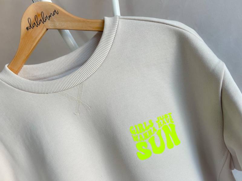 Statement-Pullover Mit Sommermotiven "Smiley' Oder "Sonne' | Pullis Statement in Neonfarben Unisex Pullover Statements von DaLaLama
