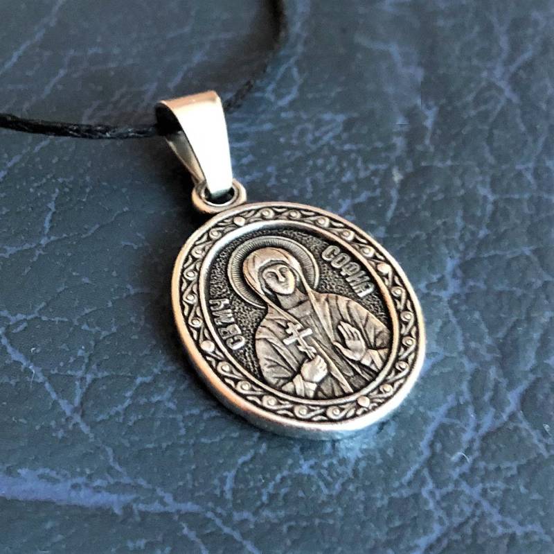 Die Heilige Sophia | Weisheit Die Märtyrerin Ikonen-Halskette. Heilige Von Rom Christian Charm. Anhänger. Religiöse Medaille von DaLeeShop