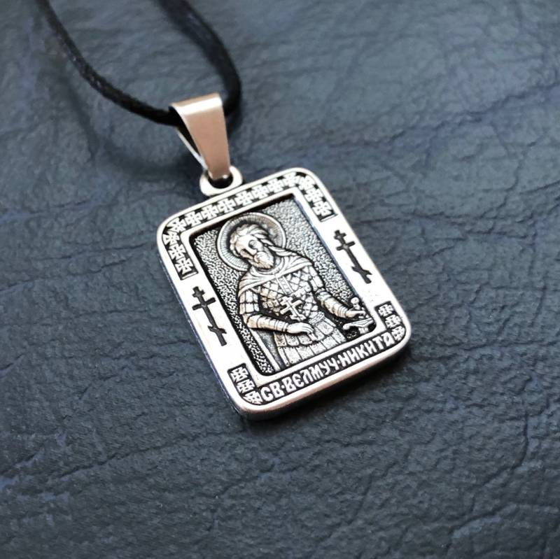 Heilige Große Märtyrerin Nicetas Die Goth-Ikonen-Halskette. Heiliger Religiöser Сhristian Сharm. Religiöses Geschenk von DaLeeShop