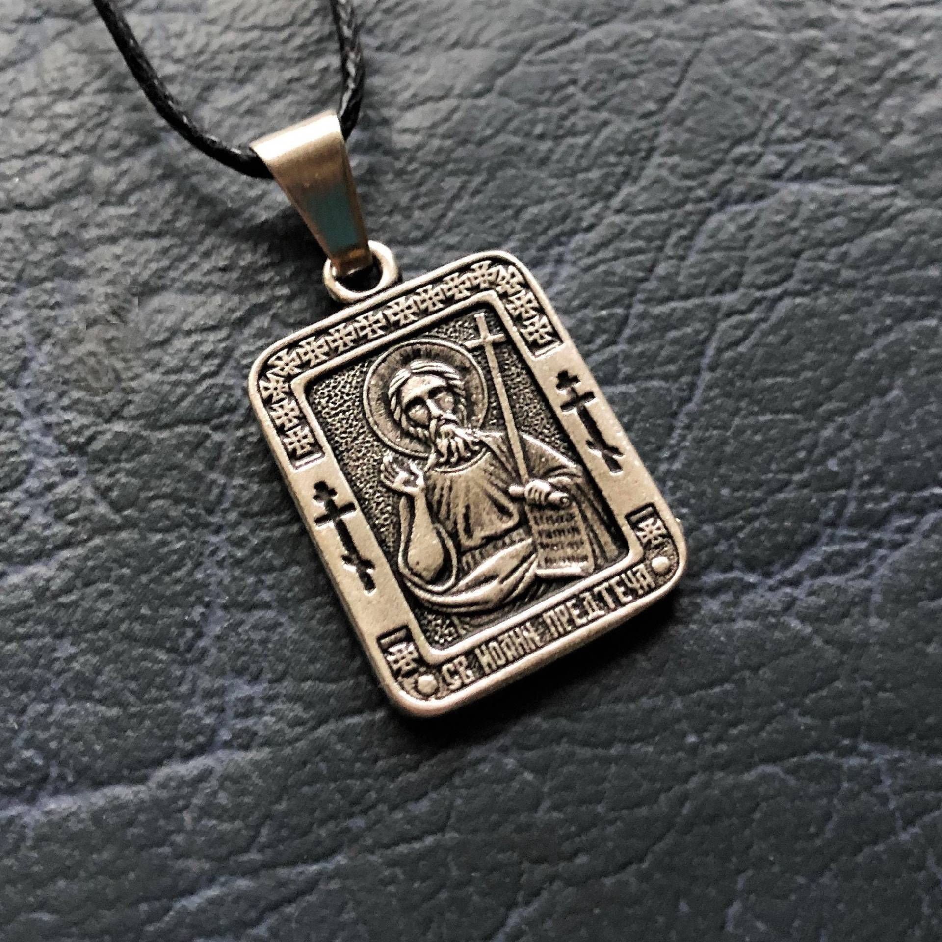 Johannes Der Täufer Ikonen-Halskette. St. Anhänger. Vorläufer. Religiöser Schmuck Johannes Der Täufer Ikonen-Halskette. St. Anhänger. Vorläufer. Religiöser Schmuck von DaLeeShop
