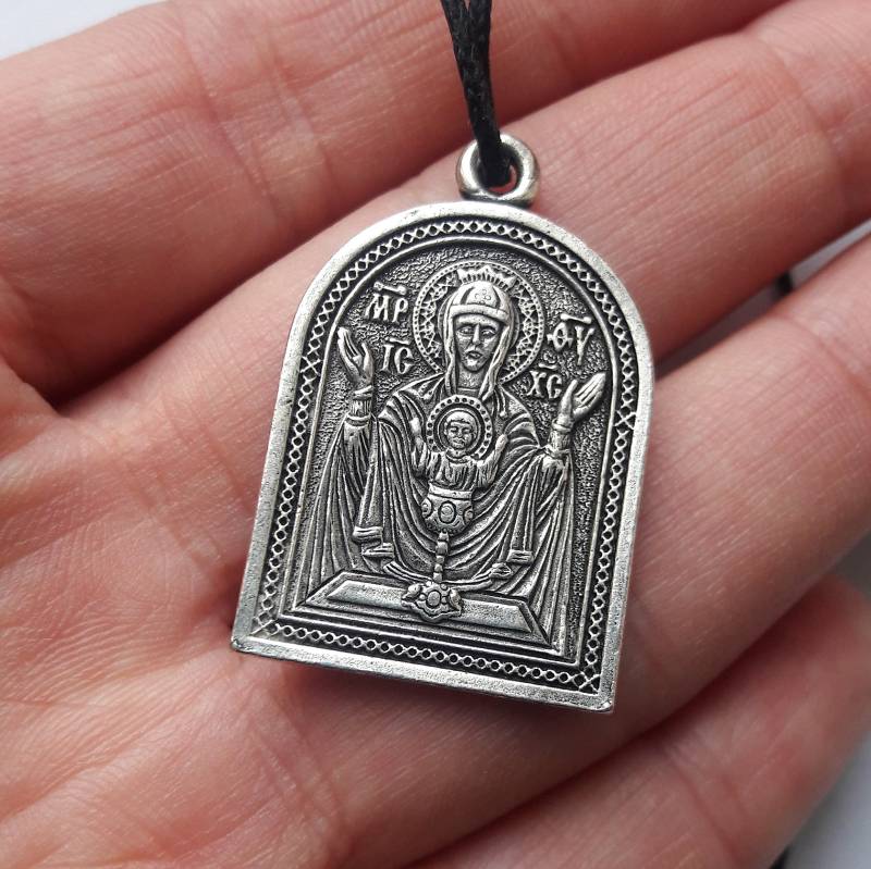 Theotokos Des Unerschöpflichen Kelch-Ikonen-Anhängers, Unerschöpfliche Kelch-Halskette, Ikone Der Heiligsten Mutter Gottes von DaLeeShop