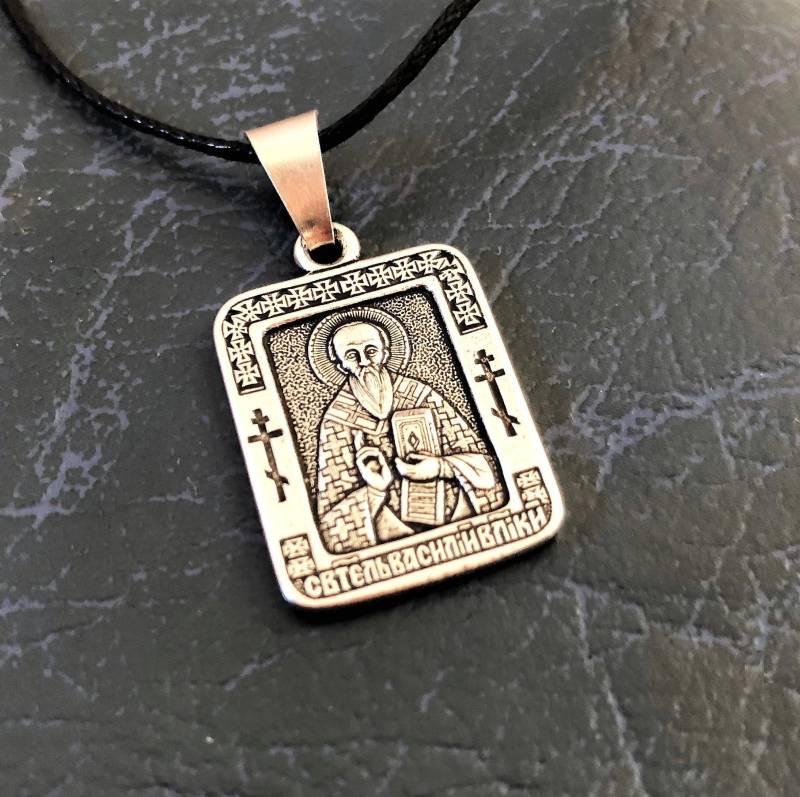 st. Basilius Von Kaisera Halskette. Der Großen Religiösen Ikone. Christlicher Charm von DaLeeShop