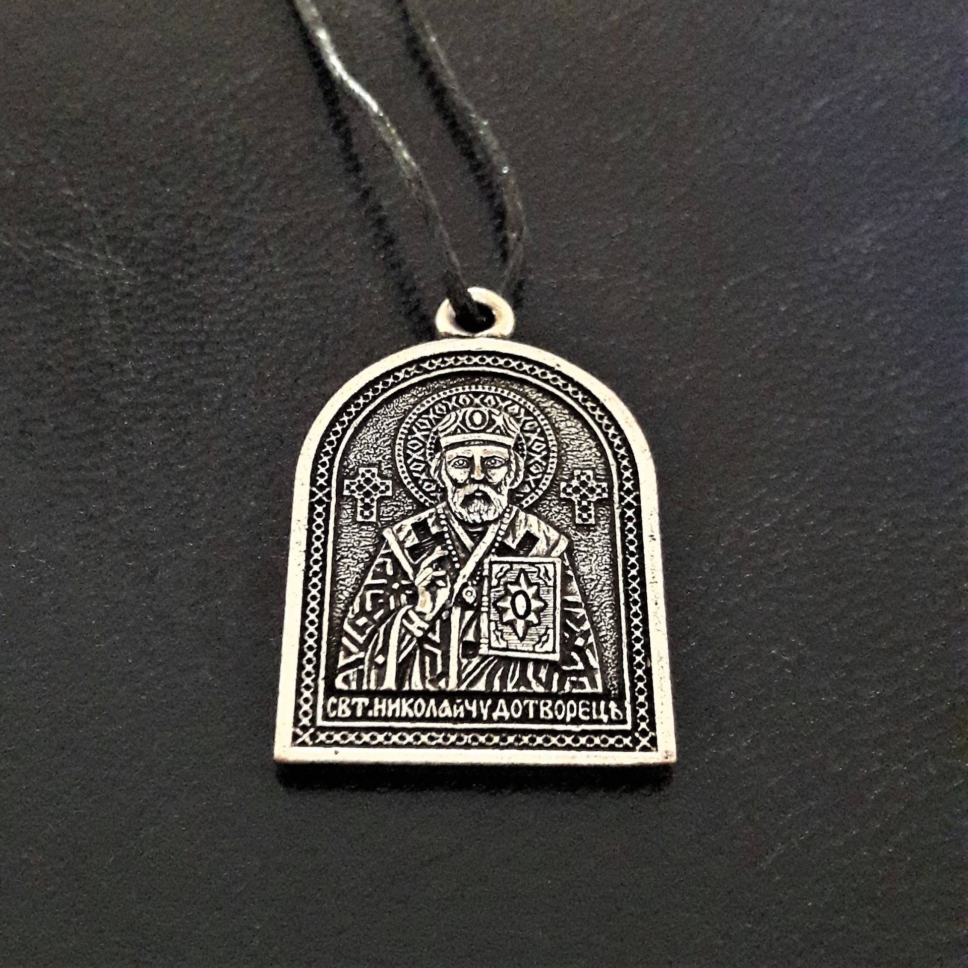 st. Nikolaus Der Wundertäter Miniatur Ikonenanhänger. Devotionalie Schmuck. Religiöses Geschenk st. Nikolaus Der Wundertäter Miniatur Ikonenanhänger. Devotionalie Schmuck. Religiöses Geschenk von DaLeeShop