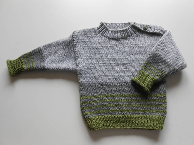 Kinderpullover in Grau Und Grün von DaLinea