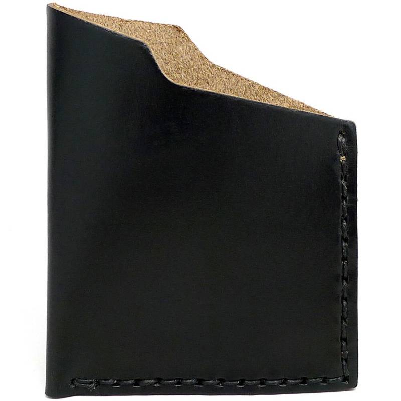 Winkel-Portemonnaie Aus Leder - Schwarz Chromexcel von DaLucaStraps
