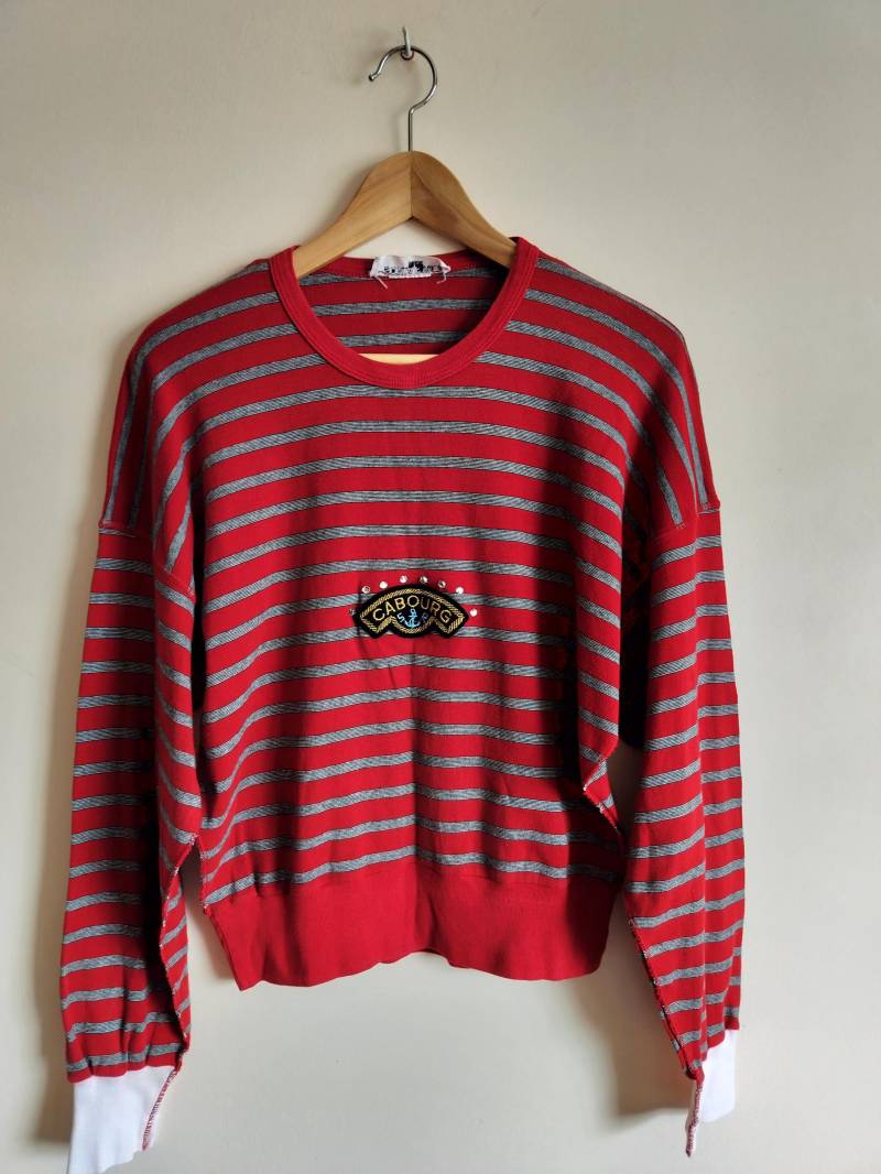 Vintage Sonia Rykiel Gestreifter Pullover Marine Vibe Mit Edelsteinen Vintage Sonia Rykiel Gestreifter Pullover Marine Vibe Mit Edelsteinen von DaartaART