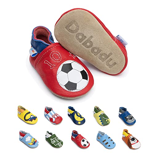 Dabadu Babyschuhe aus Leder - Babyschuhe mit weicher Sohle - Schuhe für die ersten Schritte (Fußball, EU Schuhgrößensystem, Baby, Herren, Alter (von/bis), M, 0 Monate, 6 Monate) von Dabadu