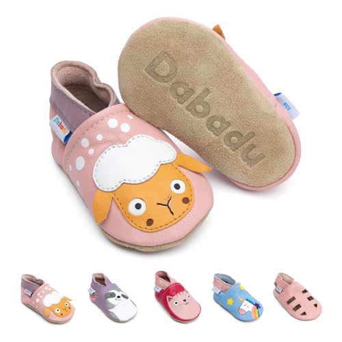 Dabadu Babyschuhe aus Leder – Schuhe für Mädchen – Neugeborene – Schuhe für die ersten Schritte (Schaf, eu_Footwear_Size_System, Infant, Women, Age_Range, medium, 0_Months, 6_Months) von Dabadu