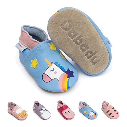 Dabadu Babyschuhe aus Leder – Schuhe für Mädchen – Neugeborene – Schuhe für die ersten Schritte (Einhorn, eu_Footwear_Size_System, Infant, Women, Age_Range, medium, 18_Months, 24_Months) von Dabadu