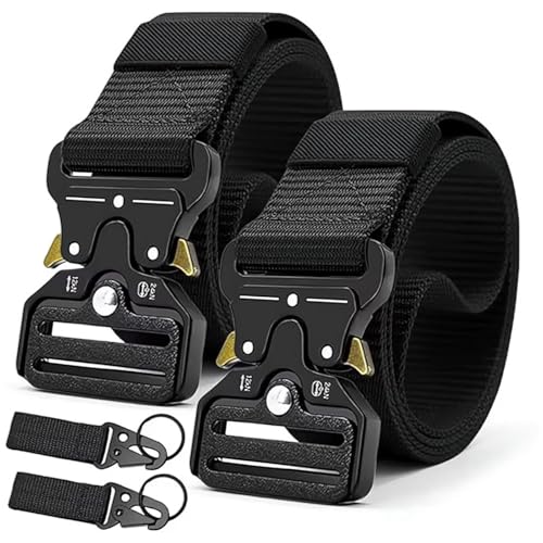 2 Herren Arbeits Jagdgürtel für Polypropylen Strapazierfähige Militärische Taktische Gürtel mit Schlüsselanhängern Geeignet für Militärisches Training Oder Campingabenteuer Militär Gürtel Herren von DabbOo