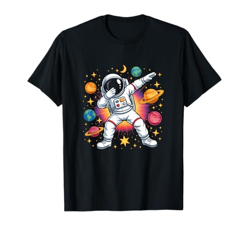 Astronaut im Weltraum, Abenteuer in der kosmischen Galaxie, Jungen, Mädchen T-Shirt von Dabbing Astronaut Adventure