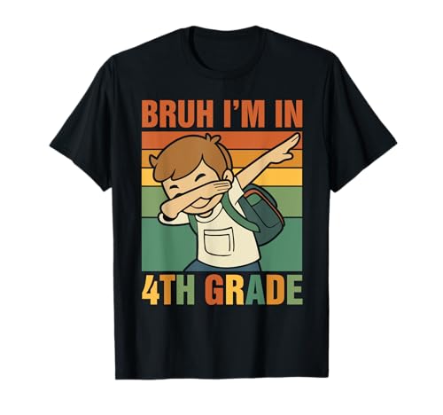 Bruh, ich bin in der 4. Klasse, Dabbing Boy Back To School Boys Kids T-Shirt Bruh, ich bin in der 4. Klasse, Dabbing Boy Back To School Boys Kids T-Shirt von Dabbing Boy Back To School
