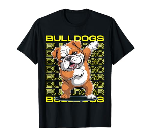 Funny Bulldog Dab Pose Pet Dog Lover Apparel Men Kids Boy T-Shirt von Dabbing Bulldog Funny Canine Puppy Lover Top