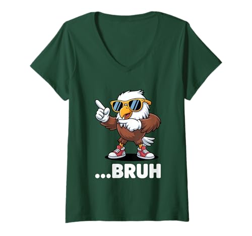 Damen Dabbing Adler Bruh Shirt - Lustiges patriotisches Meme T-Shirt mit V-Ausschnitt Damen Dabbing Adler Bruh Shirt - Lustiges patriotisches Meme T-Shirt mit V-Ausschnitt von Dabbing Eagle BRUH Vibes
