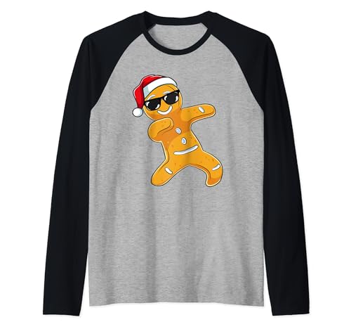 Christmas Shirts Dabbing Lebkuchen Santa T shirt Kinder Geschenk Raglan von Dabbing Gingerbread Man Santa Christmas Dab Store
