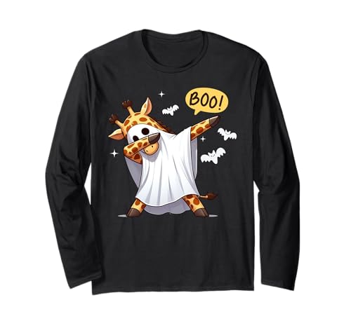 Men Women Kids Funny Dabbing Giraffe Boo Spooky Halloween Langarmshirt von Dabbing Giraffe Halloween Fun Costume Animal Lover
