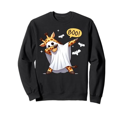 Men Women Kids Funny Dabbing Giraffe Boo Spooky Halloween Sweatshirt von Dabbing Giraffe Halloween Fun Costume Animal Lover