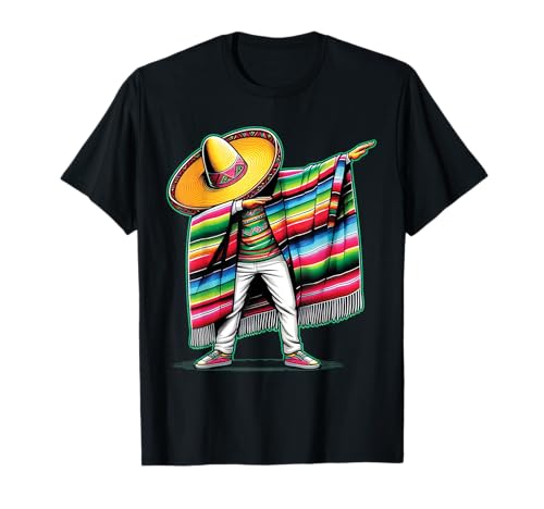 Dabbing Mexikanischer Poncho Cinco de Mayo Jungen Herren Sombrero Dab T-Shirt von Dabbing Mexican Poncho Cinco de Mayo Tee