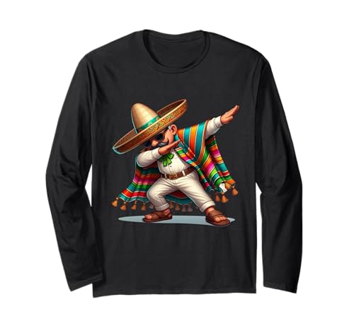 Dabbing Mexikanischer Poncho Cinco de Mayo Herren Jungen Sombrero Dab Langarmshirt Dabbing Mexikanischer Poncho Cinco de Mayo Herren Jungen Sombrero Dab Langarmshirt von Dabbing Mexican Poncho Shirt Vintage Retro Apparel