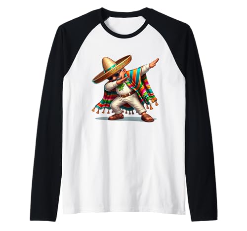 Dabbing Mexikanischer Poncho Cinco de Mayo Herren Jungen Sombrero Dab Raglan Dabbing Mexikanischer Poncho Cinco de Mayo Herren Jungen Sombrero Dab Raglan von Dabbing Mexican Poncho Shirt Vintage Retro Apparel