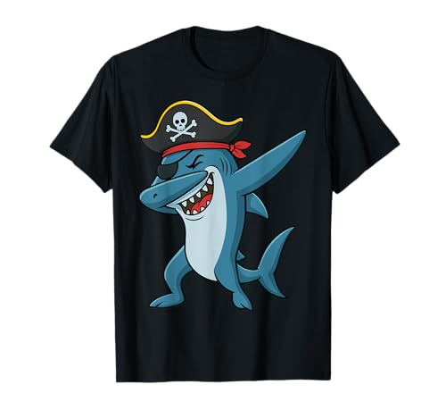 Lustiges Dabbing Pirat Hai Grafik für Jungen Mädchen Geburtstag T-Shirt von Dabbing Pirate Shark School Events