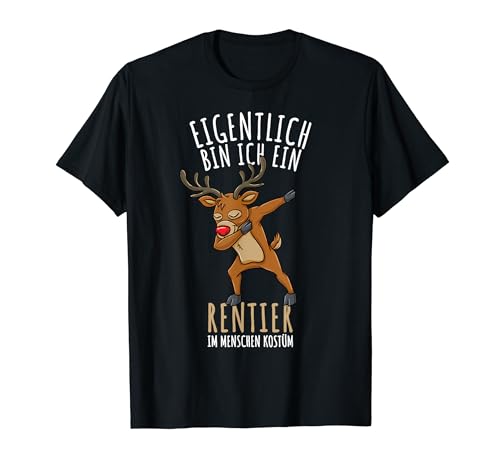 Dabbing Rentier Kostüm Kinder Jungen Weihnachten T-Shirt von Dabbing Rentier Kostüm Kinder Jungen Weihnachten