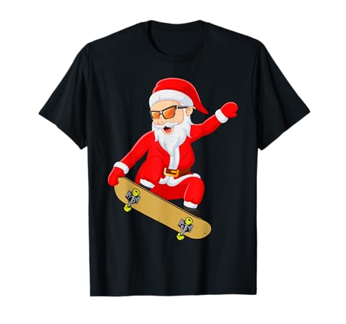 Skater Santa Claus Kinder Jungen Skateboard Weihnachten T-Shirt Skater Santa Claus Kinder Jungen Skateboard Weihnachten T-Shirt von Dabbing Santa Claus Christmas Skateboard Longboard