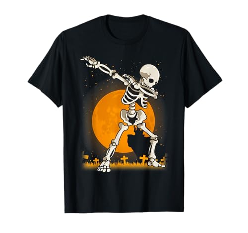 Halloween-Shirts für Jungen und Kinder, Dabbing Skelett Kostüm Dab T-Shirt von Dabbing Skeleton Shirt & Tees Co