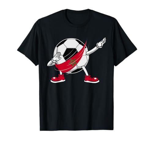 Dabbing Fußball Fußball Marokko Flagge Kinder Jungen T-Shirt Dabbing Fußball Fußball Marokko Flagge Kinder Jungen T-Shirt von Dabbing Soccer Football Ball morocco Flag Kids