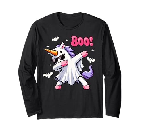 Men Women Kids Funny Dabbing Unicorn Boo Spooky Halloween Langarmshirt von Dabbing Unicorn Halloween Fun Costume Animal Lover
