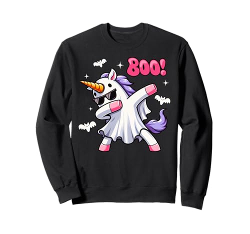 Men Women Kids Funny Dabbing Unicorn Boo Spooky Halloween Sweatshirt von Dabbing Unicorn Halloween Fun Costume Animal Lover