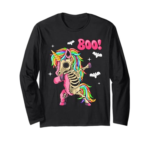 Men Women Kids Funny Dabbing Unicorn Boo Spooky Halloween Langarmshirt Men Women Kids Funny Dabbing Unicorn Boo Spooky Halloween Langarmshirt von Dabbing Unicorn Skeleton Halloween Funny Costume