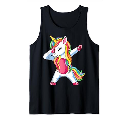 Dab Einhorn Dabbing Unicorn Regenbogen Jungen Mädchen Kinder Tank Top von Dabbing Unicorn T-Shirts für Kinder und Erwachsene