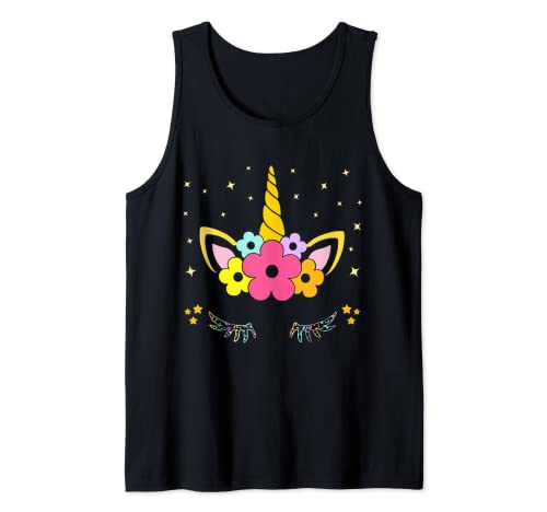 Süßes Unicorn Gesicht Tshirt für Frauen und Mädchen Geschenk Tank Top von Dabbing Unicorn T-Shirts für Kinder und Erwachsene